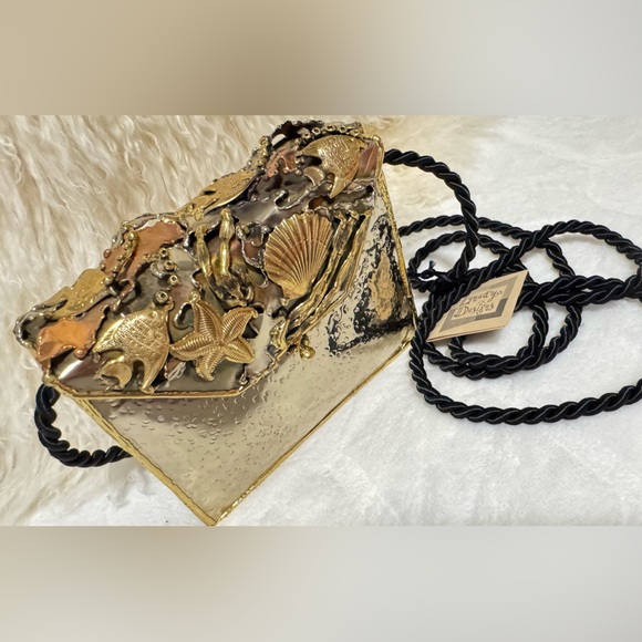 Mary Frances Handbags - Lunacy Designs Vintage Handmade Artisan Mixed Metal Sea Life Themed Bag 1980s